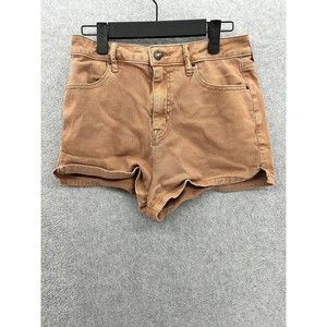 BDG Women's Shorts Mini Solid Brown Clay Denim Shortie Size 26 Cotton Blend